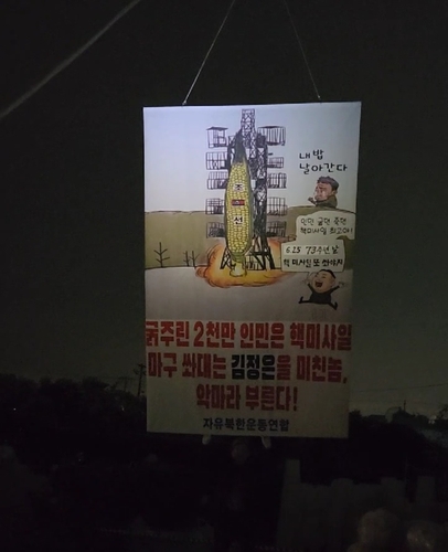 (LEAD) Civic group sends anti-Pyongyang propaganda material to N. Korea via balloons