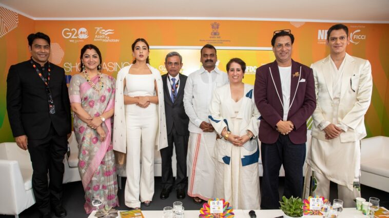 Cannes 2023: Sara Ali Khan, Esha Gupta y otros se unen a L Murugan en la inauguración del pabellón de la India.  ver fotos