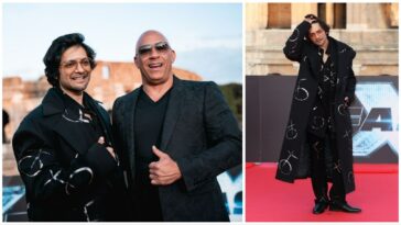 Fast X: Ali Fazal se reúne con Vin Diesel en el estreno de Roma, posa con él contra el icónico coliseo.  ver fotos