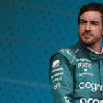 BAKU, AZERBAIJAN - APRIL 27: Fernando Alonso of Spain and Aston Martin F1 Team looks on in the