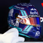 MIAMI, FLORIDA - MAY 05: The race helmet of Max Verstappen of the Netherlands and Oracle Red Bull
