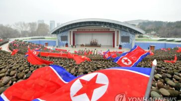 N. Korea&apos;s youth holds rally against S. Korea-U.S. deterrence deal