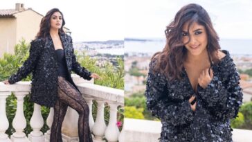 Mrunal Thakur hace su debut en Cannes con un traje pantalón de encaje negro transparente, los fanáticos dicen 'Próximo enamoramiento nacional'.  ver fotos