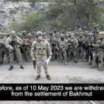 Yevgeny Prigozhin, fundador del ejército mercenario privado de Wagner, graba un video que dice a los jefes del ejército ruso que sus tropas abandonarán Bakhmut el 10 de mayo.