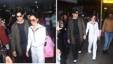 Sidharth Malhotra y Kiara Advani caminan de la mano cuando regresan de sus vacaciones en Japón.  Mirar