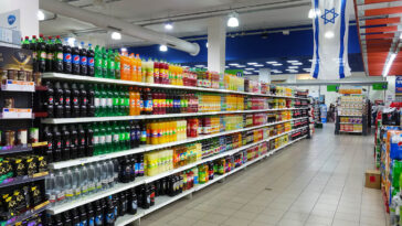 Soft drinks on Israeli supermarket shelves  credit: Shutterstock