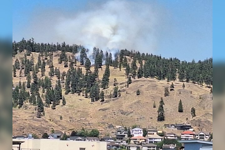 Incendio forestal en la montaña Knox en Kelowna