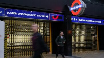 Persianas cerradas fuera de la estación de metro Euston London durante una huelga en noviembre pasado