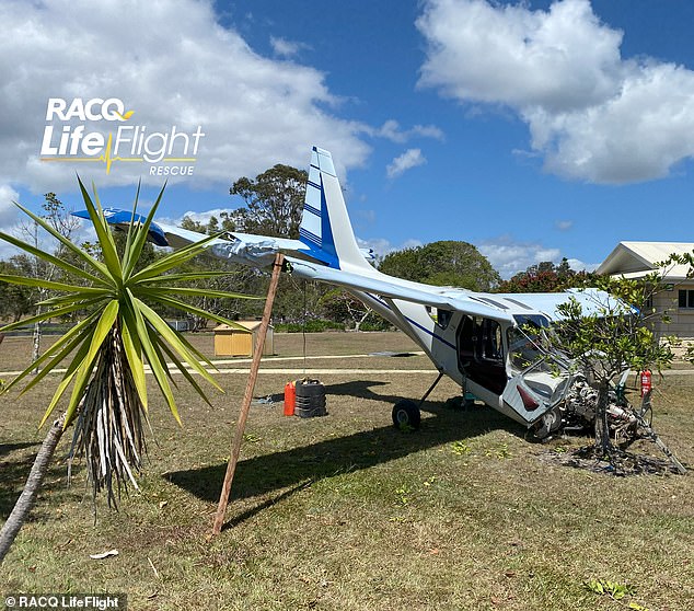 Una avioneta se vio obligada a descender en la región de Noosa, en Queensland, y chocó contra un árbol mientras intentaba un aterrizaje de emergencia.