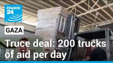 Egipto dice que 200 camiones con ayuda entrarán diariamente en Gaza durante la tregua entre Israel y Hamas