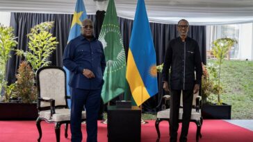 The DRC's president, Felix Tshisekedi (left), and his Rwandan counterpart, Paul Kagame (right), are at loggerheads over their support for rebel groups seeking to destabilise both countries.