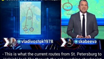 El mapa con forma de falo fue transmitido en el canal Rusia-1 durante un programa presentado por el portavoz del Kremlin, Evgeny Popov.