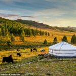 Maureen Paton viaja a Mongolia, un país sin salida al mar situado entre Rusia y China.  Arriba hay un ger, que es una vivienda común para la población nómada del país.