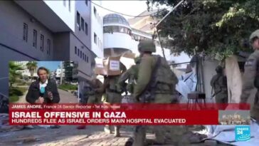 Pacientes, civiles y personal evacuan el hospital Al Shifa de Gaza