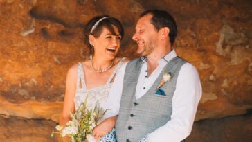 Celia and David Barlow on their wedding day.