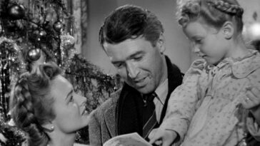 James Stewart, Donna Reed, and Karolyn Grimes in It