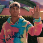 Ryan Gosling as Ken in Kenough hoodie at the end of Barbie