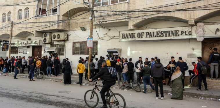 Bank of Palestine in Gaza credit: Reuters Abed Rahim Khatib