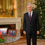 El rey Felipe de Bélgica pronunció su discurso anual de Navidad en el Palacio Real de Laeken en Bruselas, Bélgica.