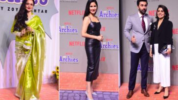 At The Archies Screening - Rekha, Katrina Kaif, Ranbir-Neetu Kapoor And Others