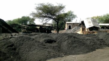A picture taken on August 7, 2012 shows a partial view of the Chinese-owned Collum Coal mine in Sinazongwe, 325 kilometres (200 miles) south of Lusaka.