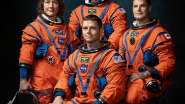 NUEVO SALTO PARA LA PERSONA: Los astronautas Artemis II de la NASA, en el sentido de las agujas del reloj desde la izquierda, Christina Koch, Victor Glover, Jeremy Hansen y Reid Wiseman.