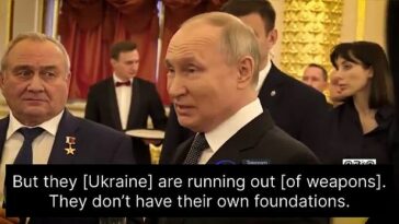 En imágenes publicadas en X, el presidente ruso afirmó que Ucrania se estaba quedando sin armas.