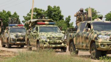 Nigerian soldiers patrol after gunmen group raided
