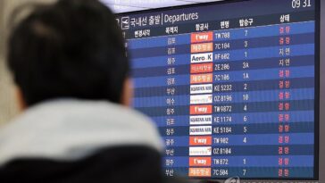 Nearly 350 flights at Jeju airport canceled on snow, winds