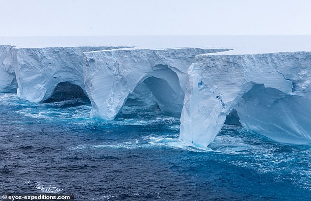 Nuevas fotografías muestran el iceberg más grande del mundo, el A23a, erosionándose constantemente a medida que se aleja de la Antártida, con arcos y cuevas.