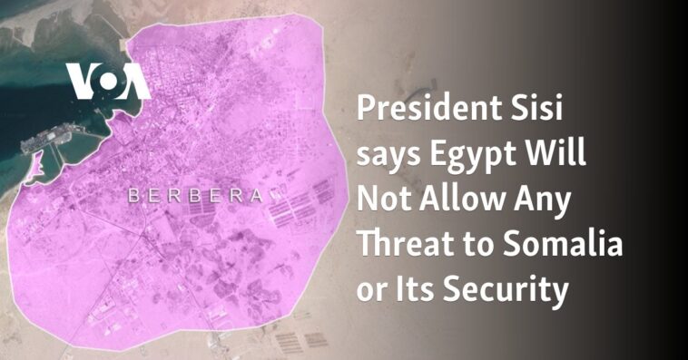 El presidente Sisi dice que Egipto no permitirá ninguna amenaza a Somalia o su seguridad