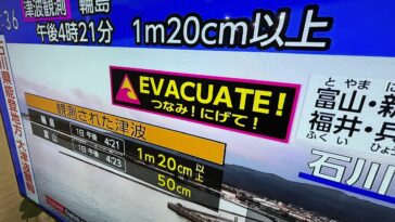 Emiten alerta de tsunami en Japón tras gran terremoto