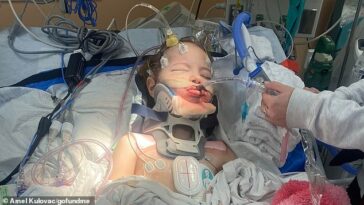 Esta es la desgarradora imagen de Lennyn Lilic, de cinco años, a quien le quitaron el soporte vital después de que el auto de su familia fuera atropellado por un conductor ebrio.