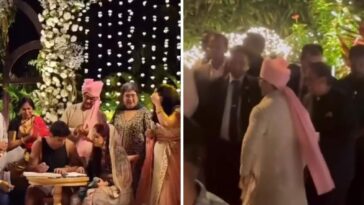 "Ira Khan y Nupur Shikhare están casados: el novio conmociona a Internet con un look de boda 'pantalones cortos baniyan'".  Mirar