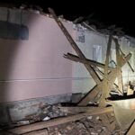 Liceo y viviendas dañadas en la región de Járkov por los bombardeos rusos