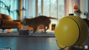 Ballie de Samsung, que aún no se ha lanzado al mercado, aparentemente puede distraer a tu perro para que no rompa el sofá.  Pero no puede lavar tus platos.