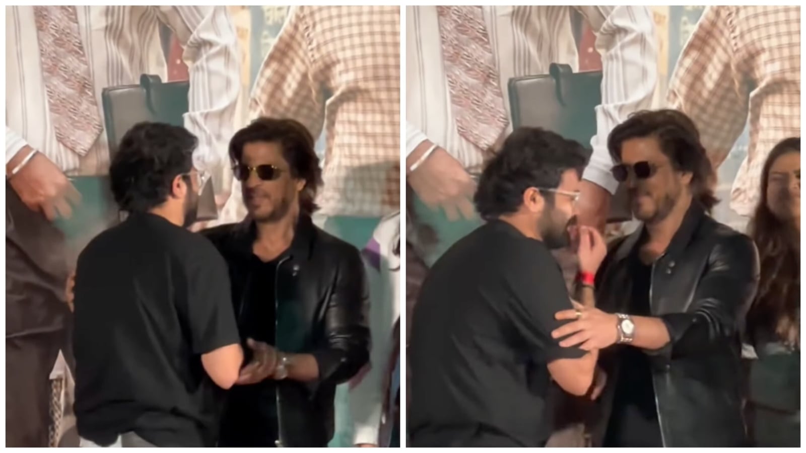  Shah Rukh Khan consuela a una fan abrumada y temblorosa en una reunión de fans de Dunki.  Mirar
