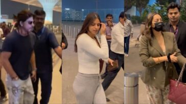 Shah Rukh Khan luce dos colas de caballo mientras sale volando de Mumbai, Gauri Khan y Suhana Khan también fueron vistos en el aeropuerto.  Mirar