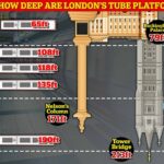 ¿Qué tan PROFUNDO es tu viaje?  Gráficos increíbles revelan exactamente a qué distancia bajo tierra te encuentras en cada andén de la estación del metro de Londres.