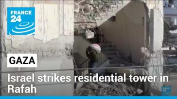 Ataque aéreo israelí alcanza una emblemática torre residencial en el sur de Rafah
