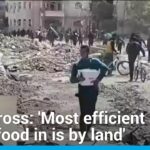 La forma más eficaz de llevar alimentos a Gaza es "por tierra", dice un funcionario de la Cruz Roja