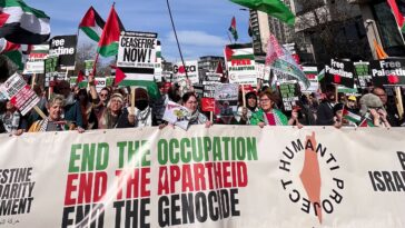 Reino Unido: Decenas de miles de personas marchan en Londres por un alto el fuego en Gaza, desafiando a Rishi Sunak