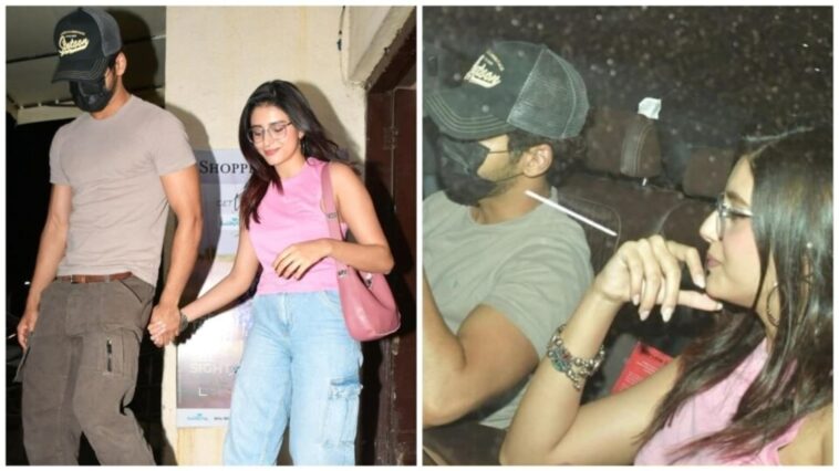 Ishaan Khatter y su novia Chandni Bainz caminan de la mano mientras salen para ver una película en Mumbai.  ver fotos