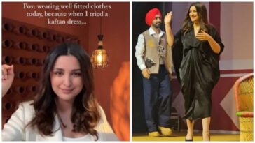Parineeti Chopra se viste con 'ropa bien ajustada' después de los rumores de embarazo sobre su vestido caftán.  Mirar