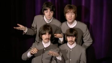 Paul McCartney, John Lennon, Ringo Starr and George Harrison in Hello, Goodbye music video