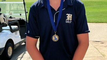 Braden Schnaible of The Habersham School after winning the 2024 GAPPS Division II State Golf Championship.
