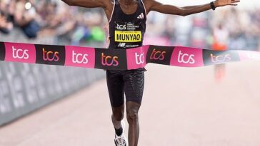Alexander Munyao ganó el maratón masculino de Londres 2024 con los pantalones cortos adidas Adizero Control x Rheon