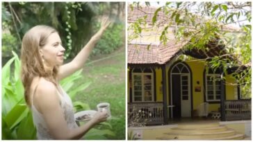 Ingrese al sereno bungalow de Kalki Koechlin en Goa, un oasis de tranquilidad con vegetación por todas partes.  Mirar