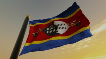 Flag of Eswatini.  Manuel Augusto Moreno/Getty Images