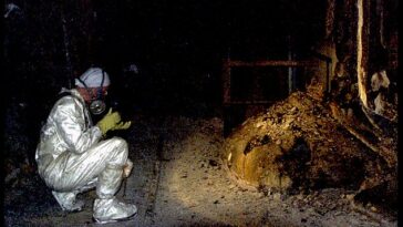 La pata de elefante es uno de los objetos más peligrosos de la Tierra.  Es una masa sólida de material derretido del núcleo de la central nuclear de Chernobyl en Ucrania.